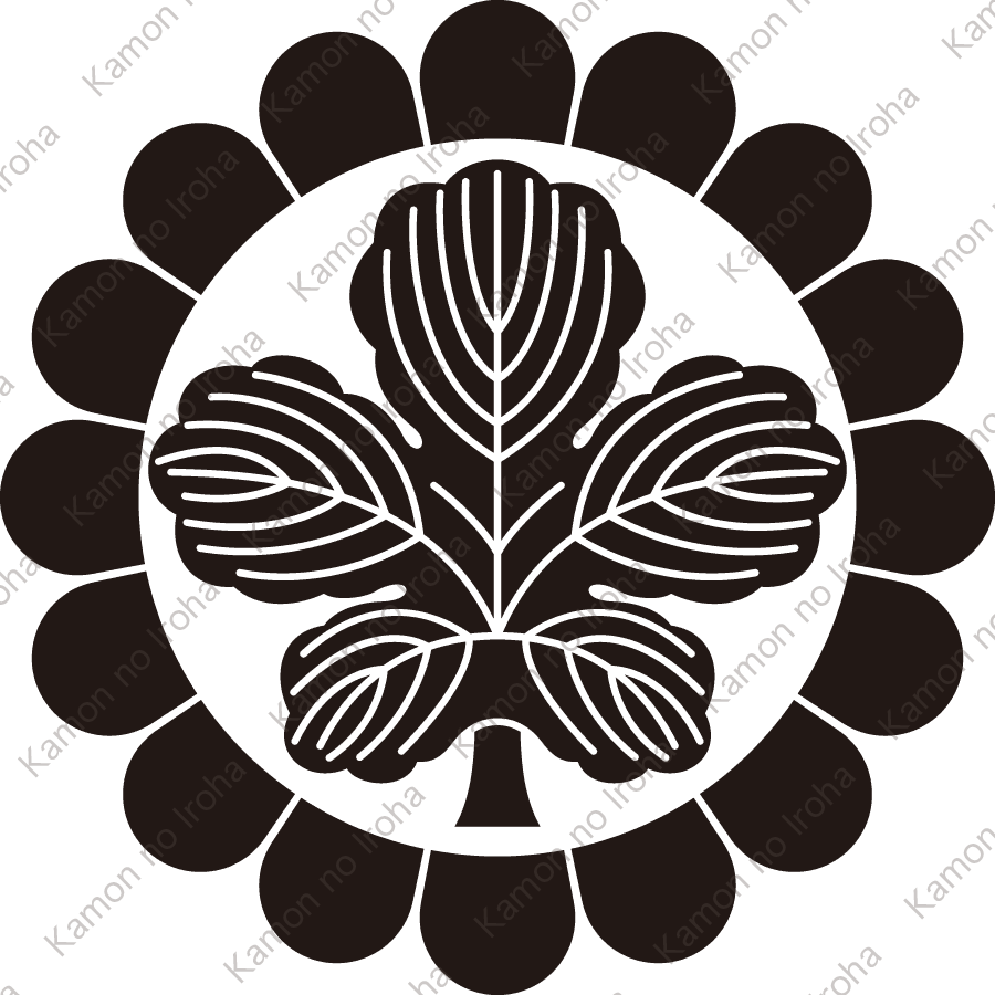 菊輪に梶の葉紋