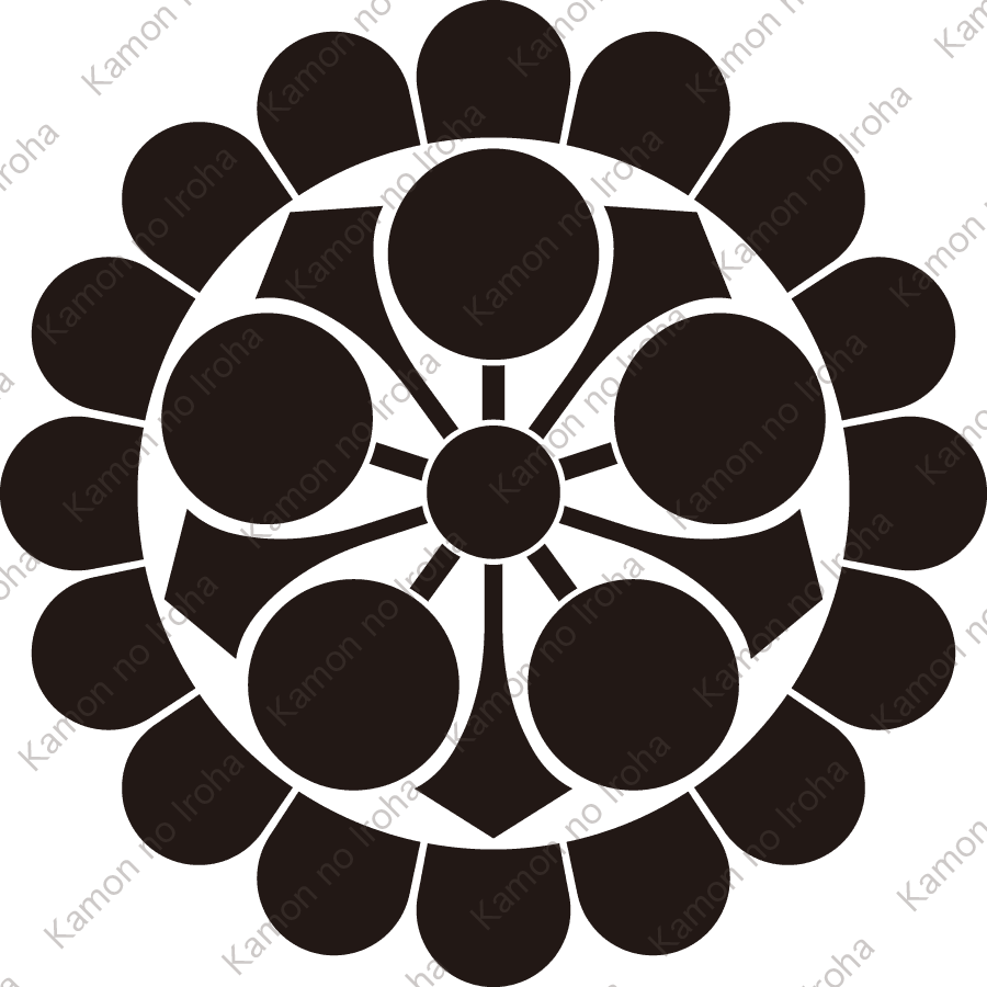 菊輪に剣梅鉢紋