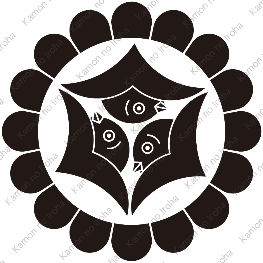 菊輪に三つ雁金紋