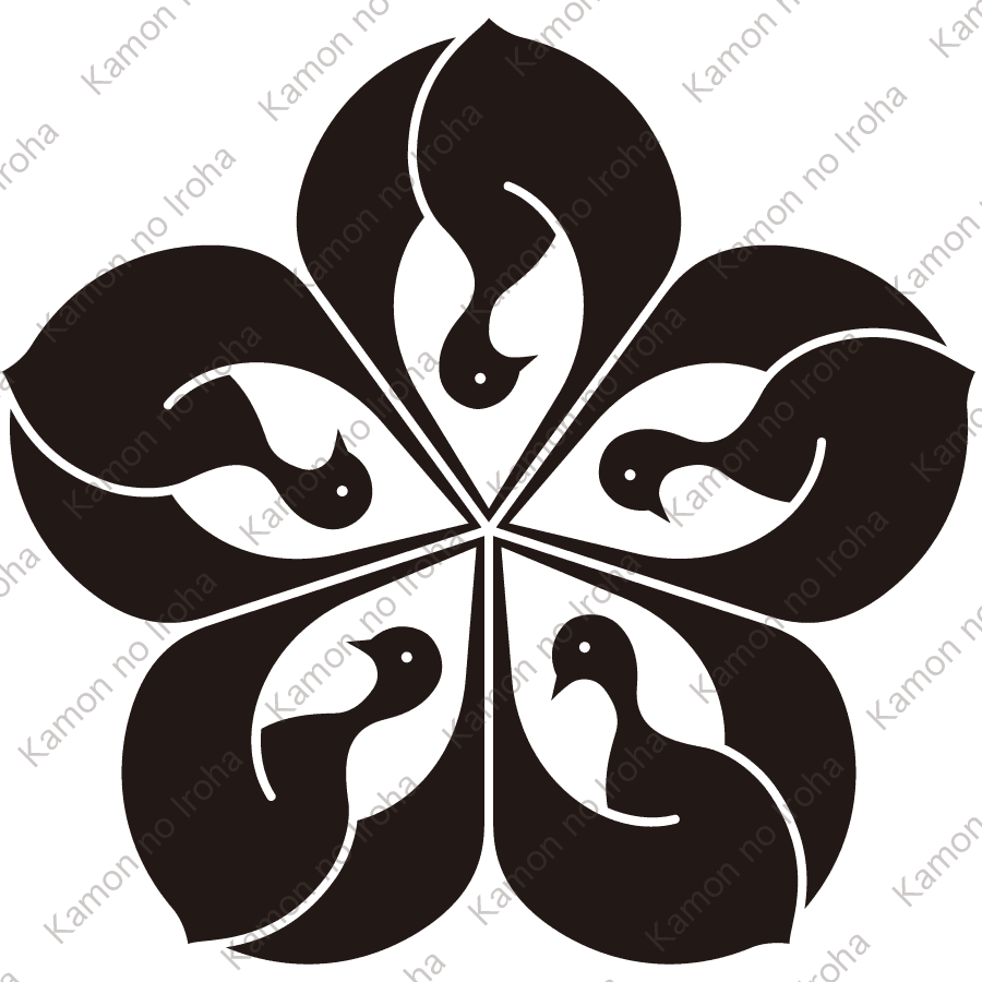 桔梗形光琳鶴紋