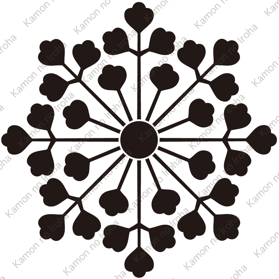 桐の花車紋