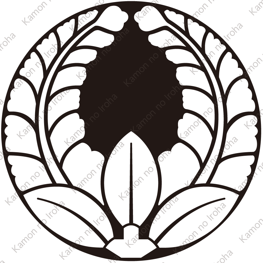 石持ち地抜き上り藤紋