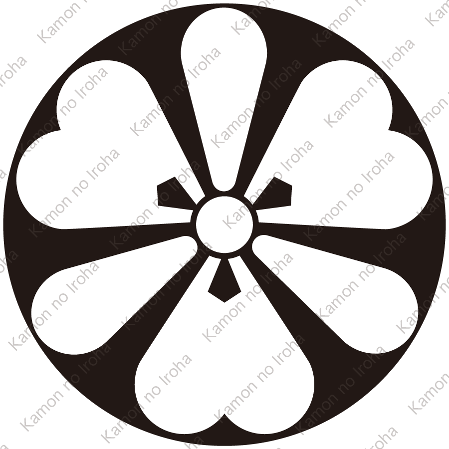 石持ち地抜き棒剣片喰紋