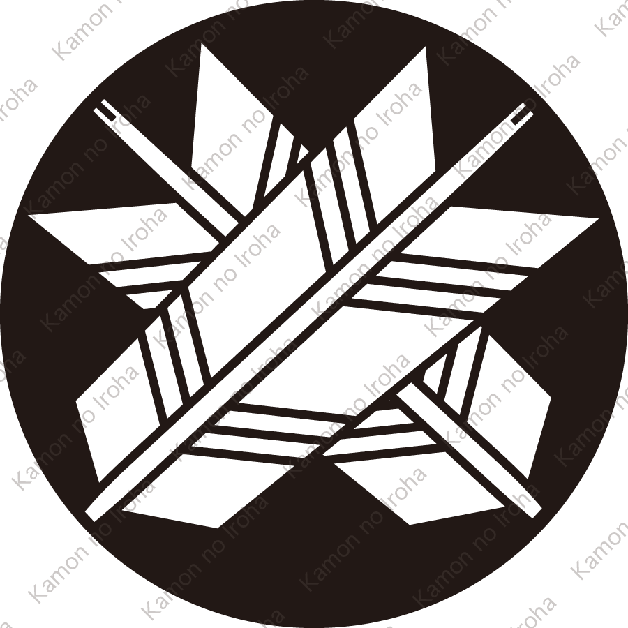 石持ち地抜き違い矢紋