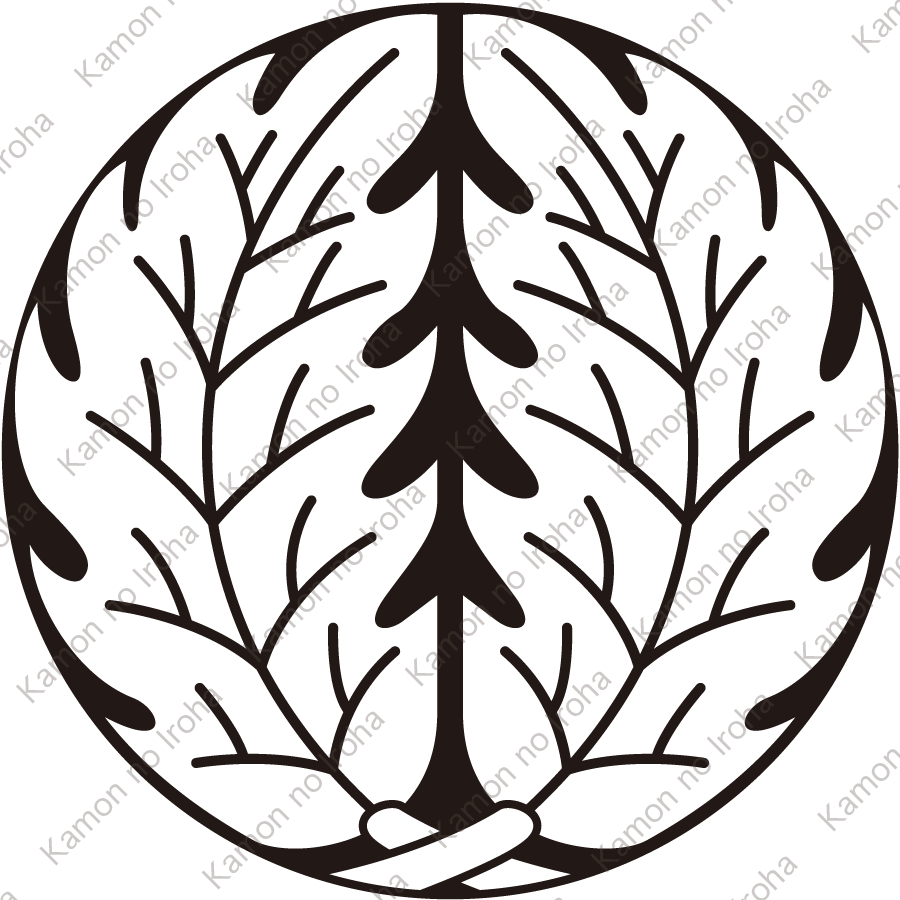 石持ち地抜き抱き柊紋