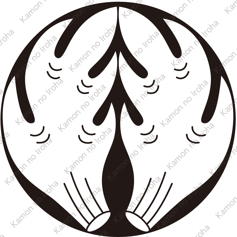 石持ち地抜き抱き角紋