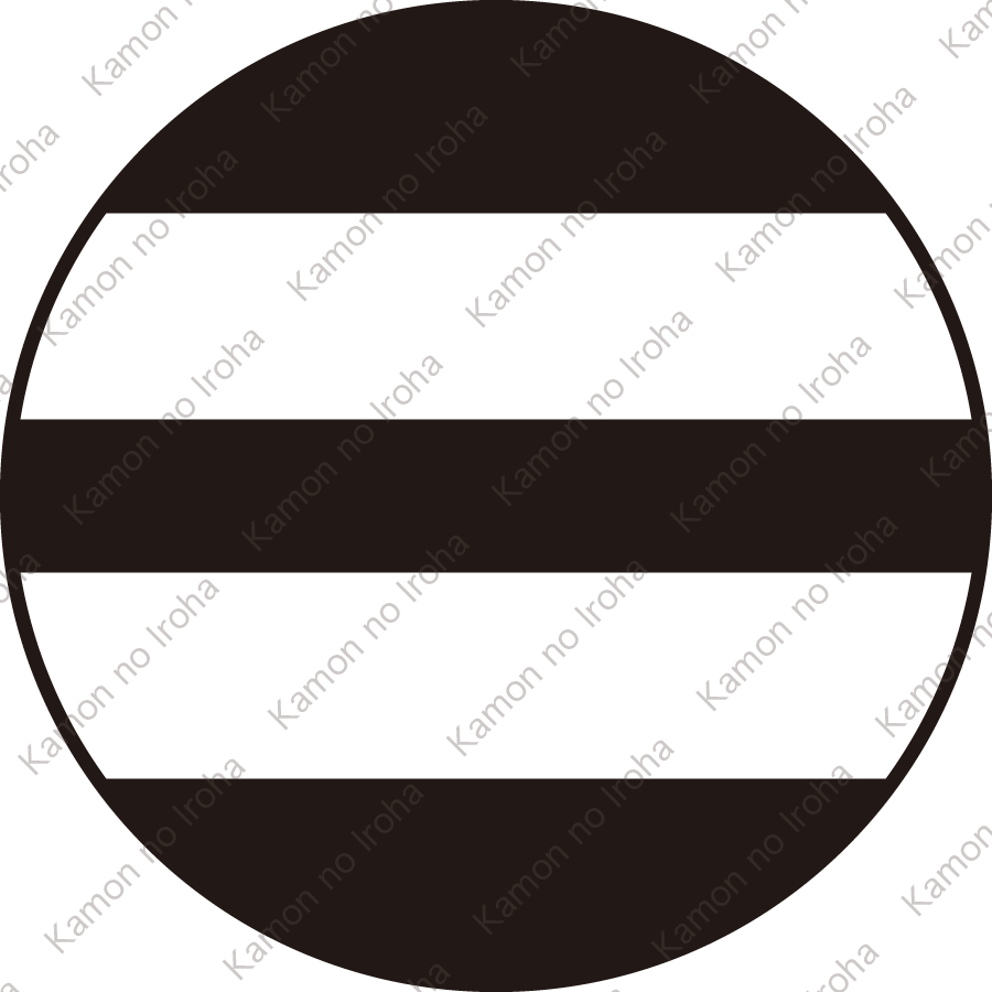 石持ち地抜き二つ引き紋