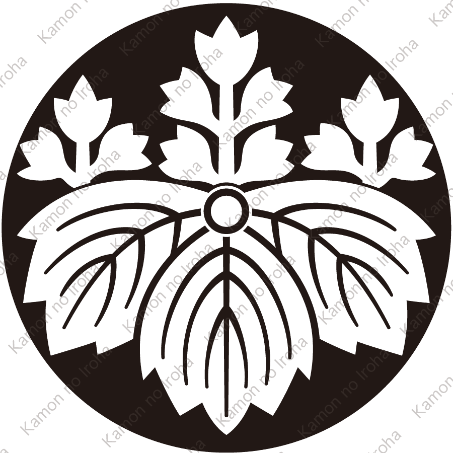 石持ち地抜き五三鬼桐紋