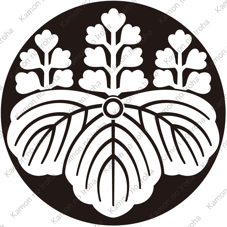 石持ち地抜き五七桐紋