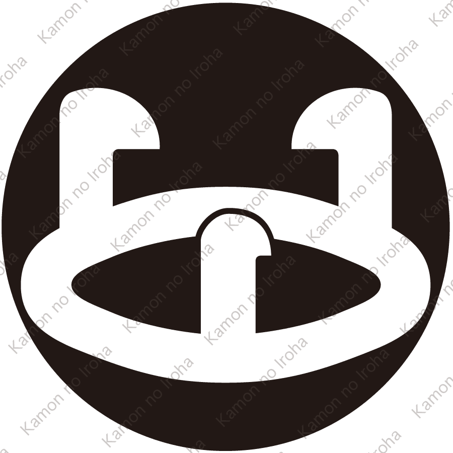 石持ち地抜き据え五徳紋