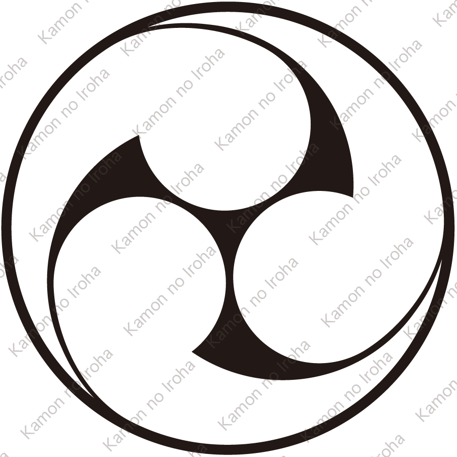 石持ち地抜き左三つ巴紋