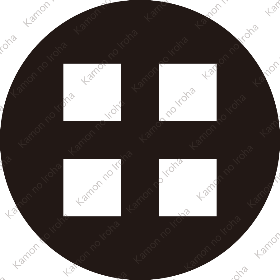 石持ち地抜き平四つ石紋
