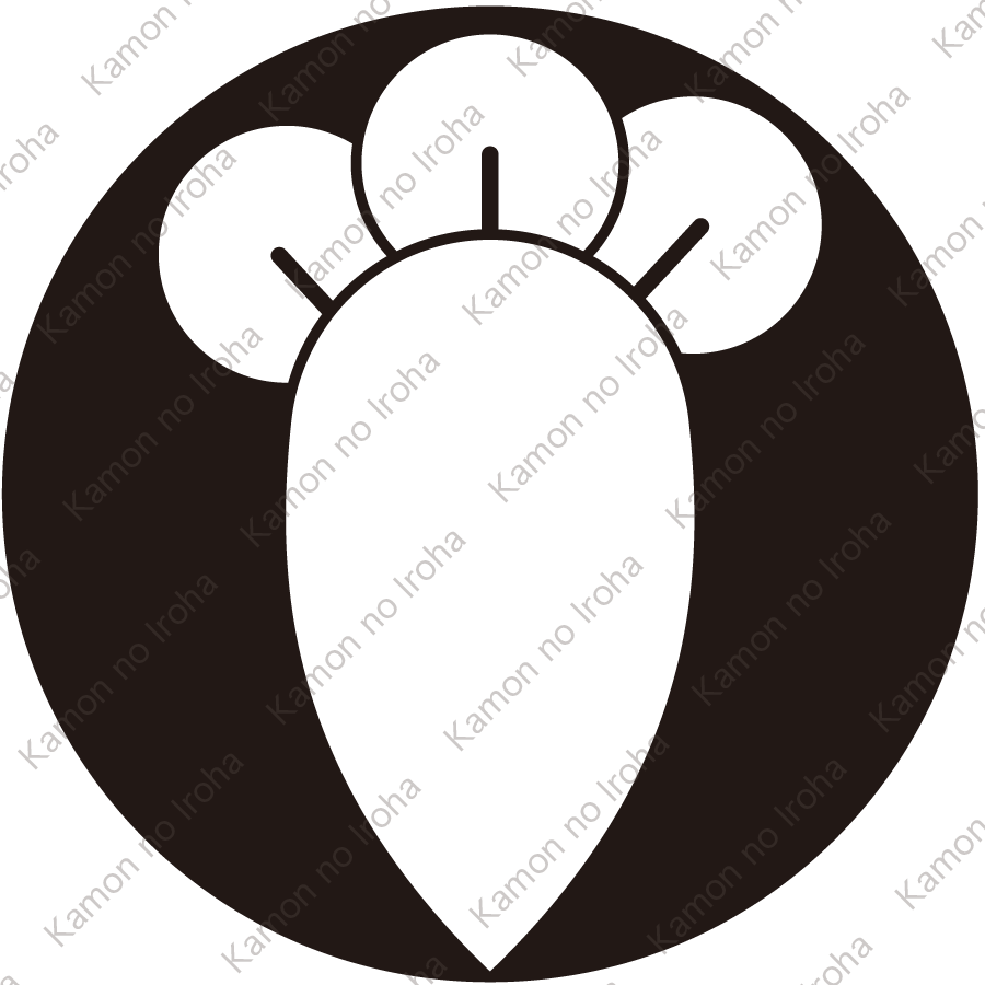 石持ち地抜き一つ丁子紋