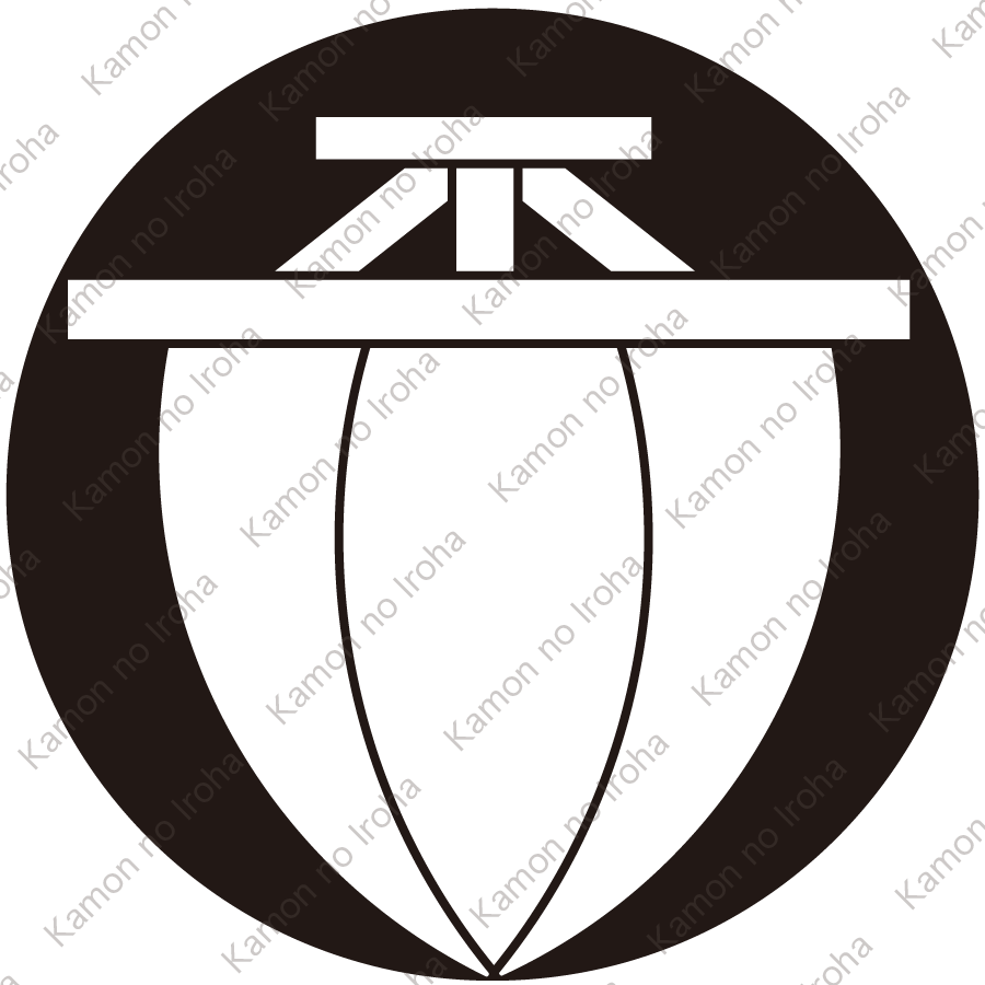 石持ち地抜き帆紋