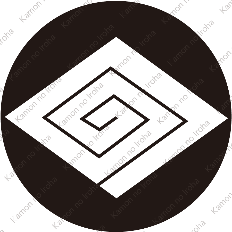 石持ち地抜き稲妻菱紋