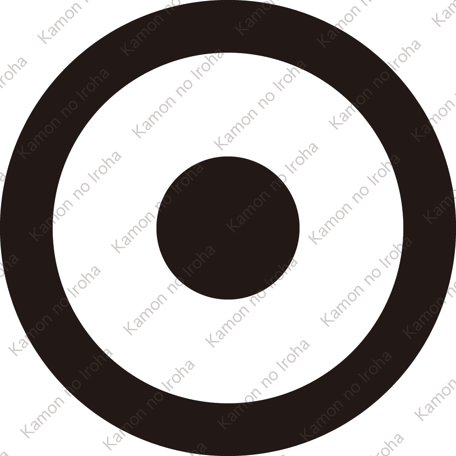 石持ち地抜き蛇の目紋