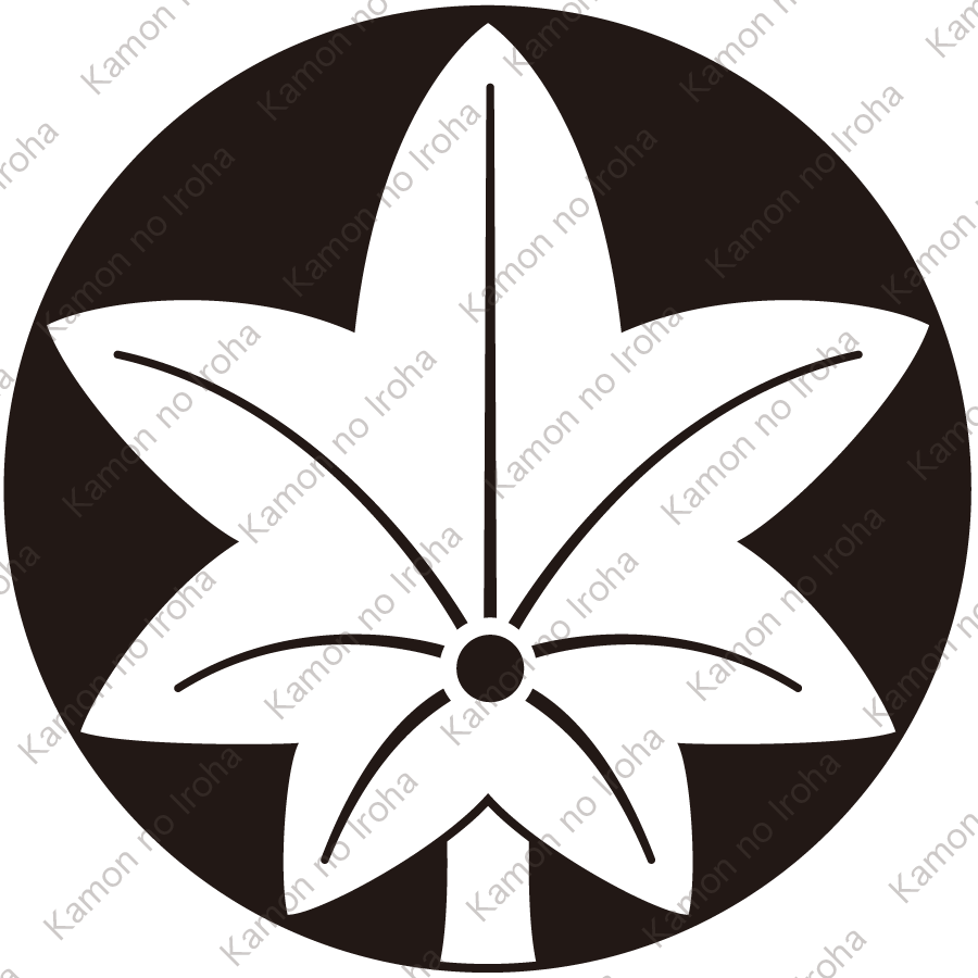 石持ち地抜き楓紋