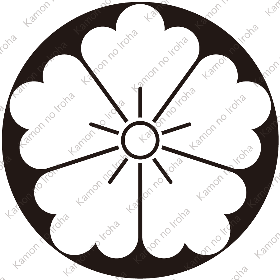 石持ち地抜き唐花紋
