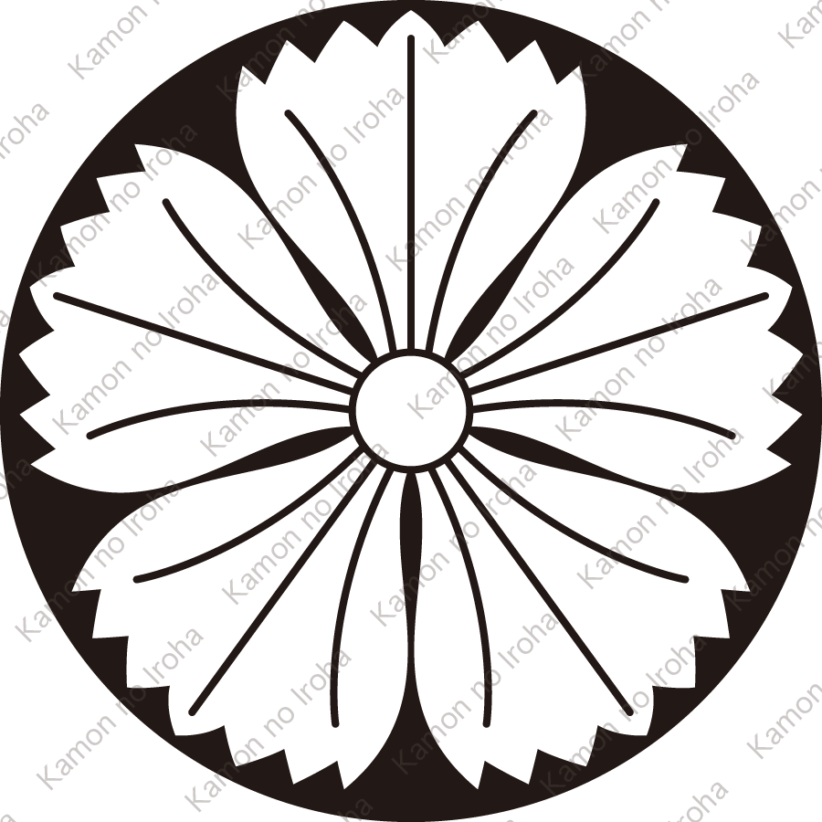 石持ち地抜き唐撫子紋