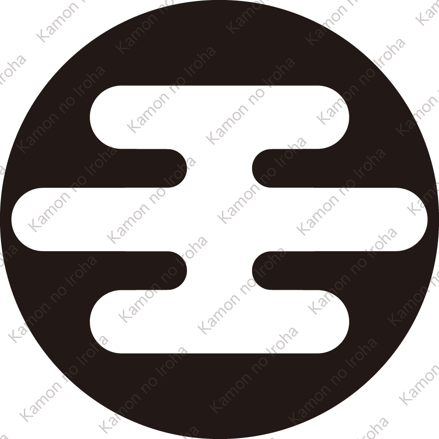 石持ち地抜き霞紋