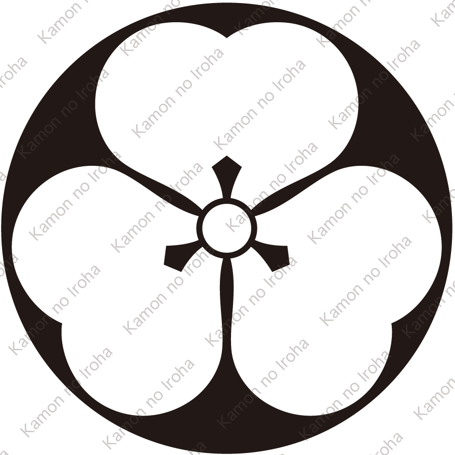 石持ち地抜き片喰紋