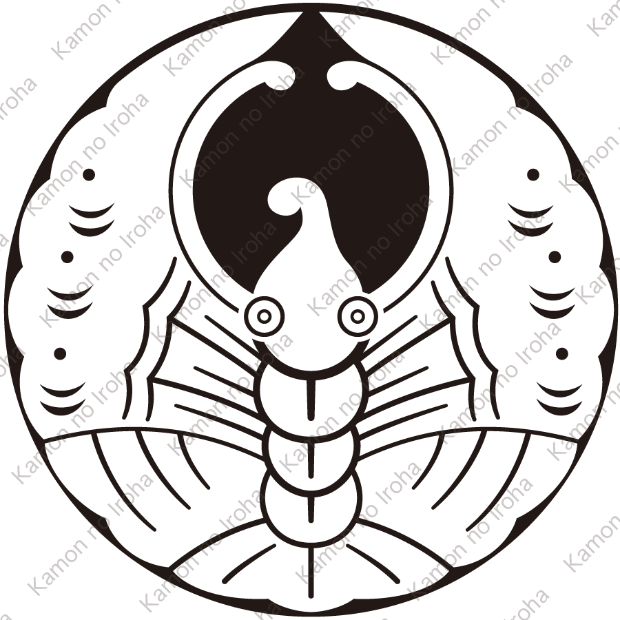 石持ち地抜き変り浮線蝶紋