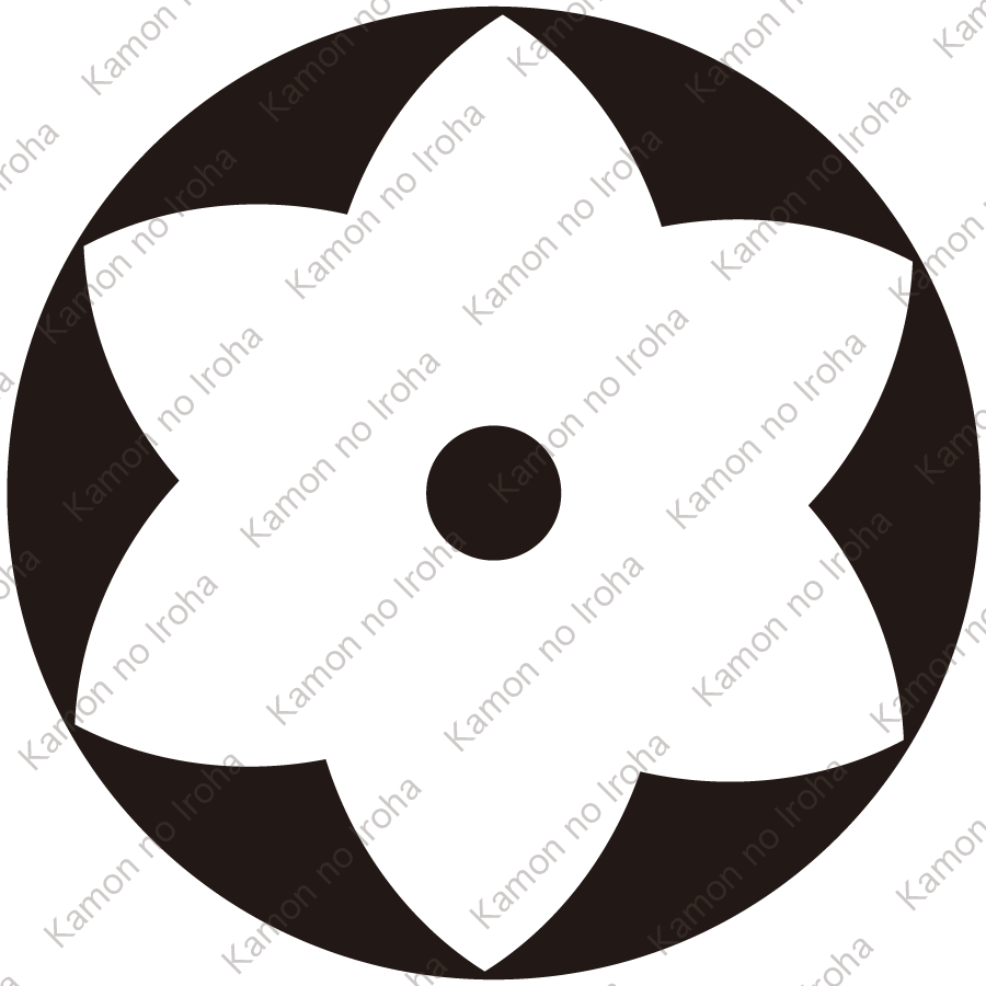 石持ち地抜き梔子紋