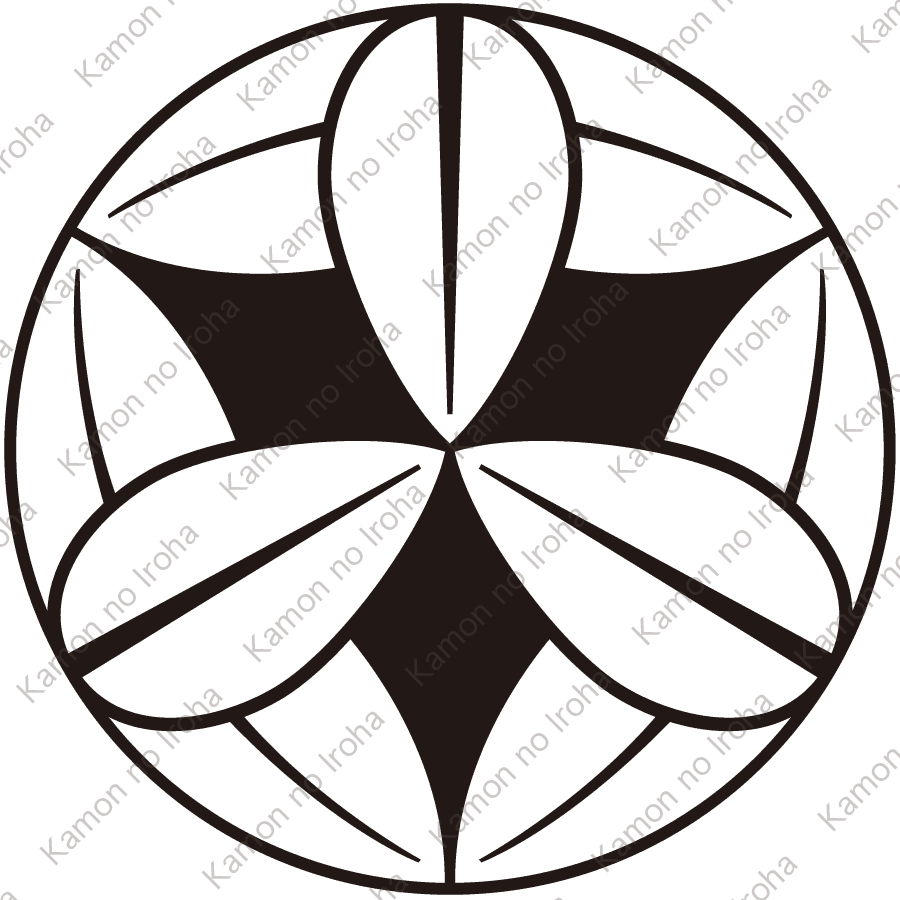 石持ち地抜き九枚笹紋