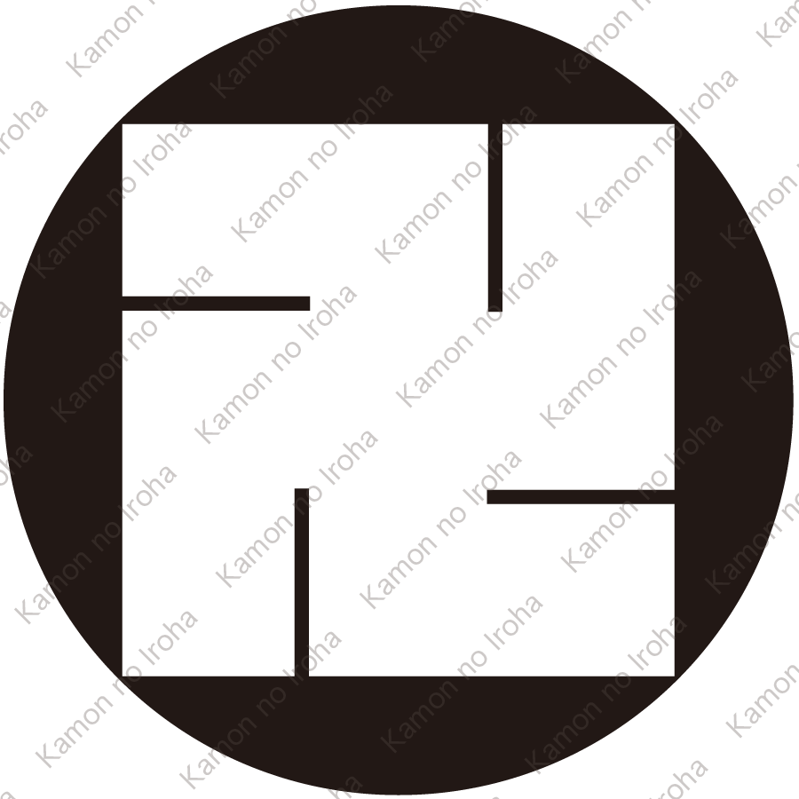 石持ち地抜き万字紋