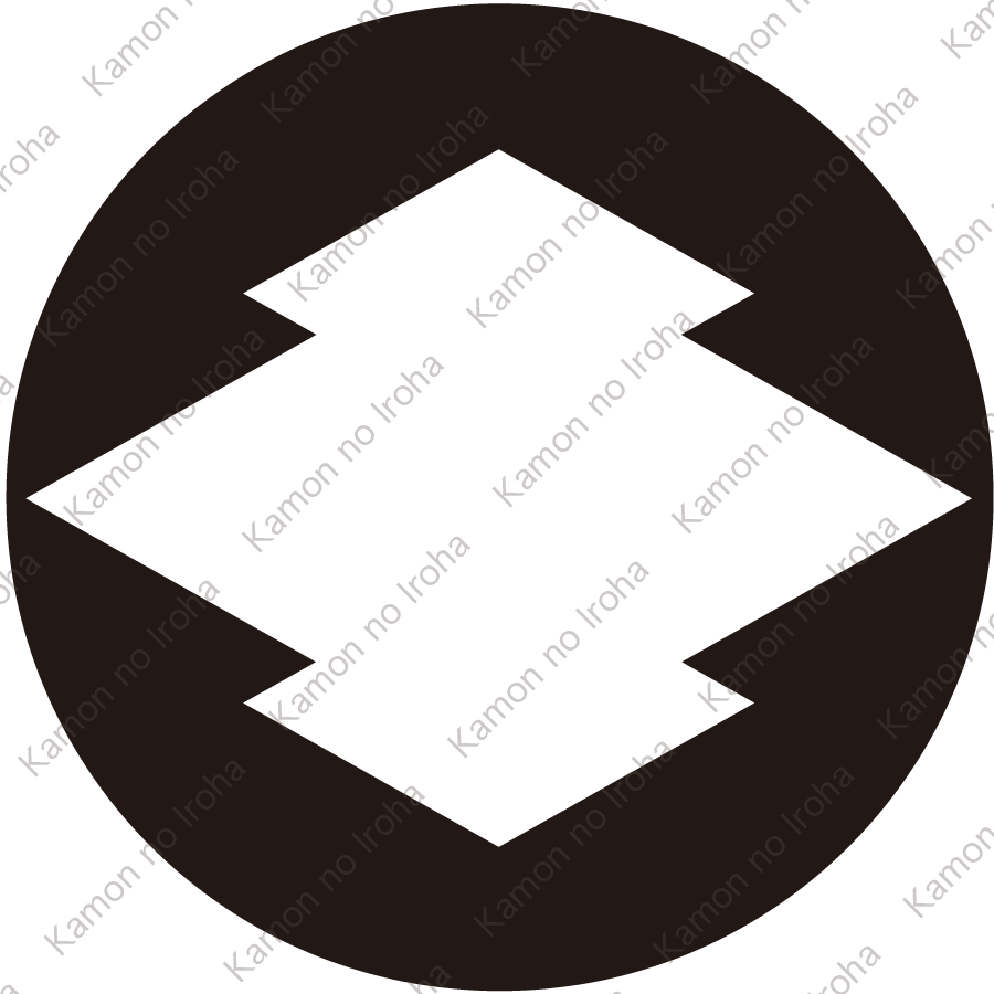 石持ち地抜き松皮菱紋