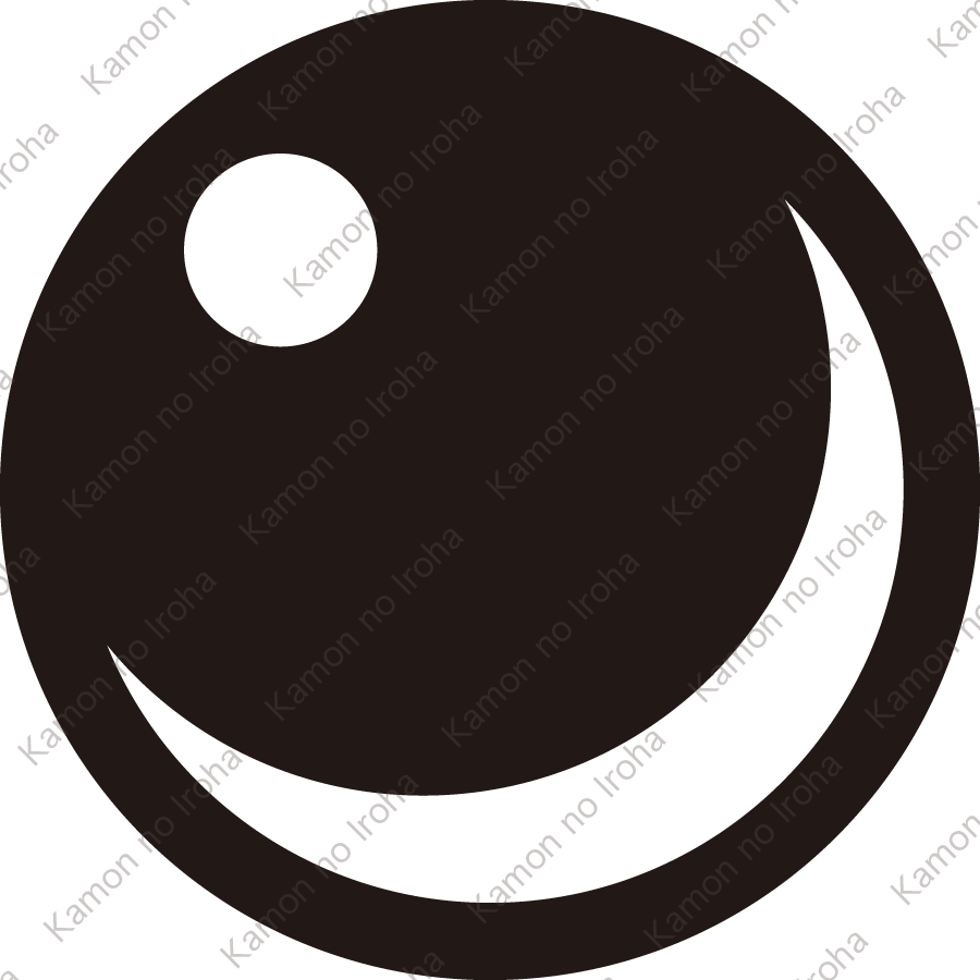 石持ち地抜き三日月に星紋