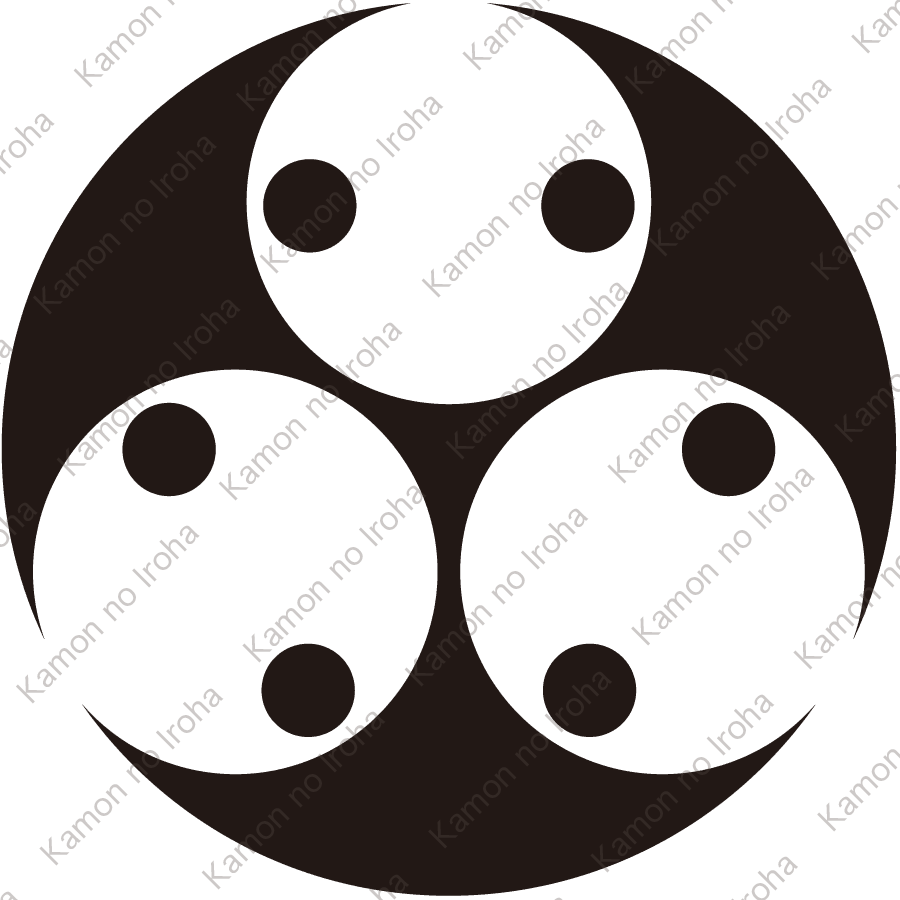 石持ち地抜き三つ分銅紋