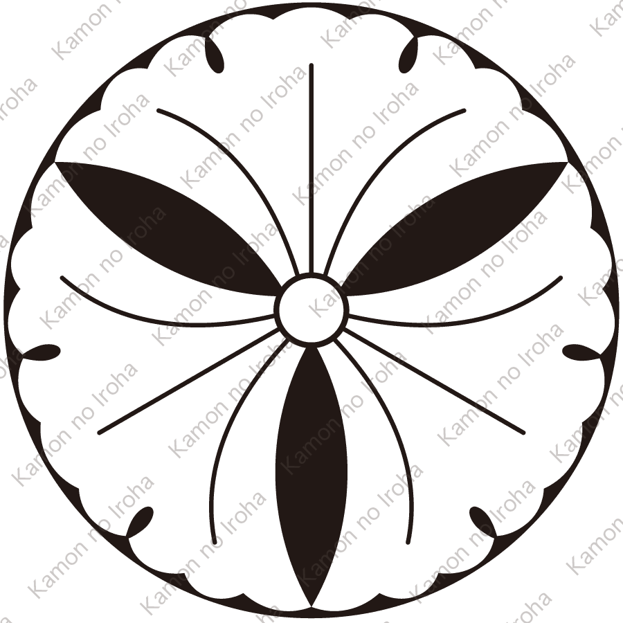 石持ち地抜き三つ銀杏紋