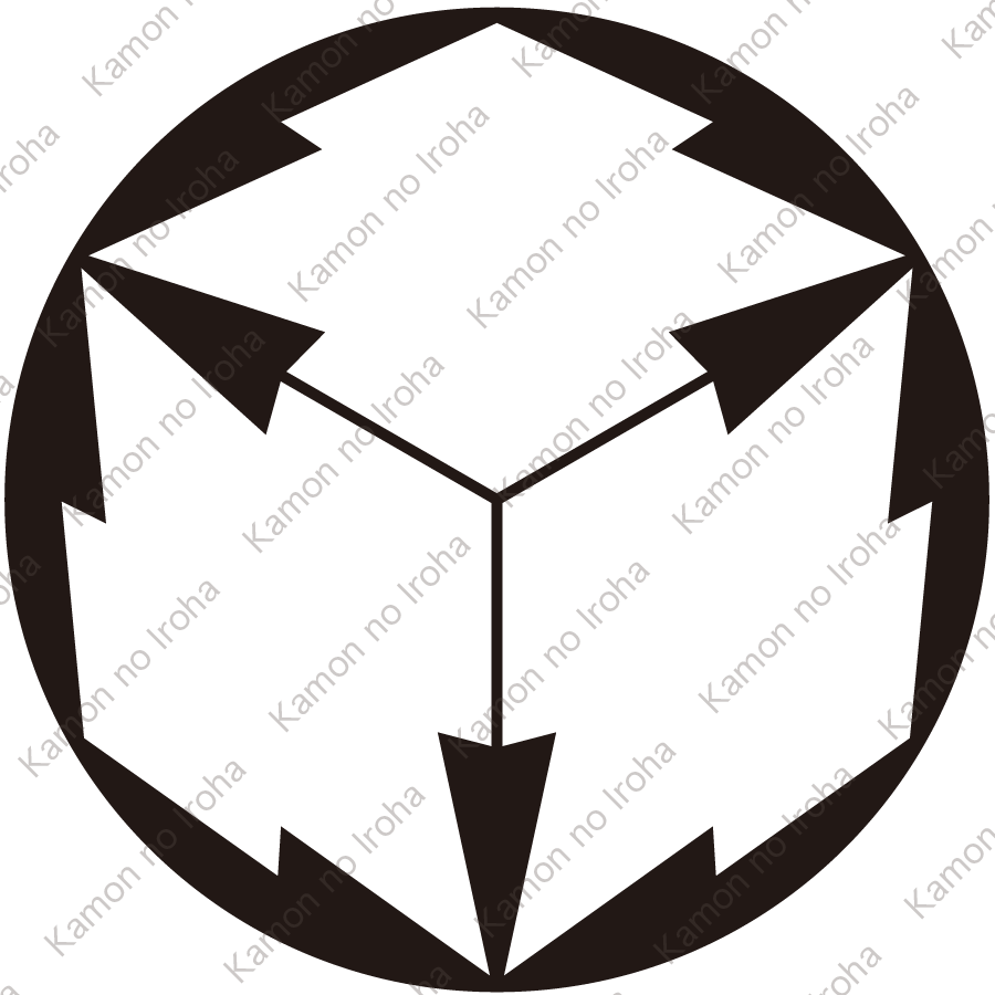 石持ち地抜き三つ松皮菱紋