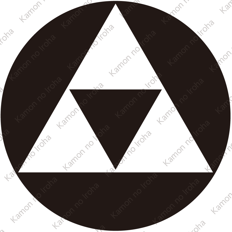 石持ち地抜き三つ鱗紋