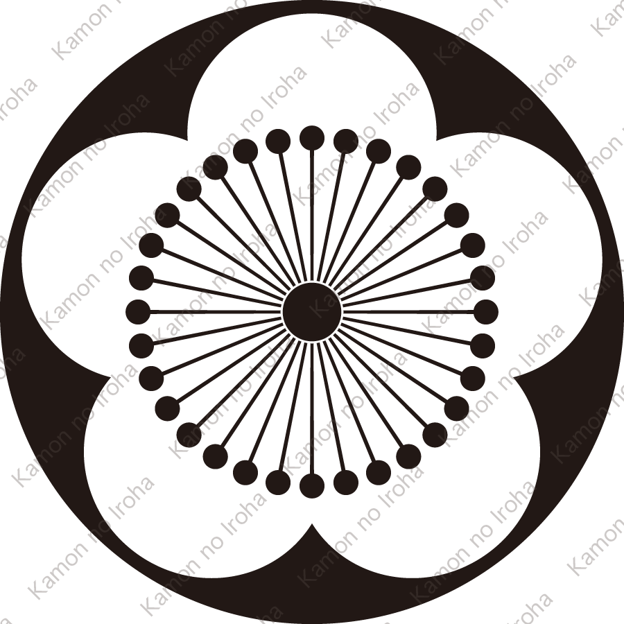 石持ち地抜き向う梅紋