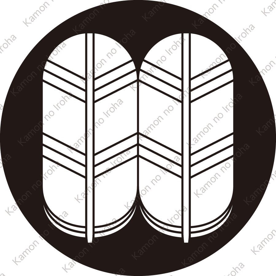 石持ち地抜き並び鷹の羽紋