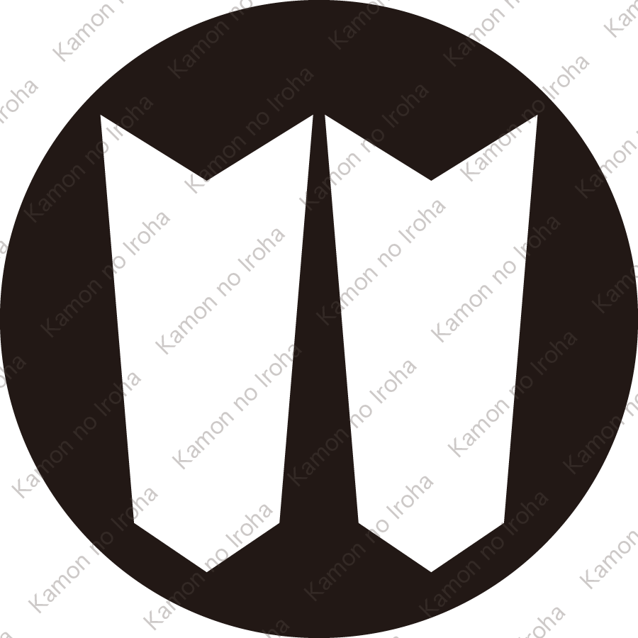 石持ち地抜き並び矢筈紋