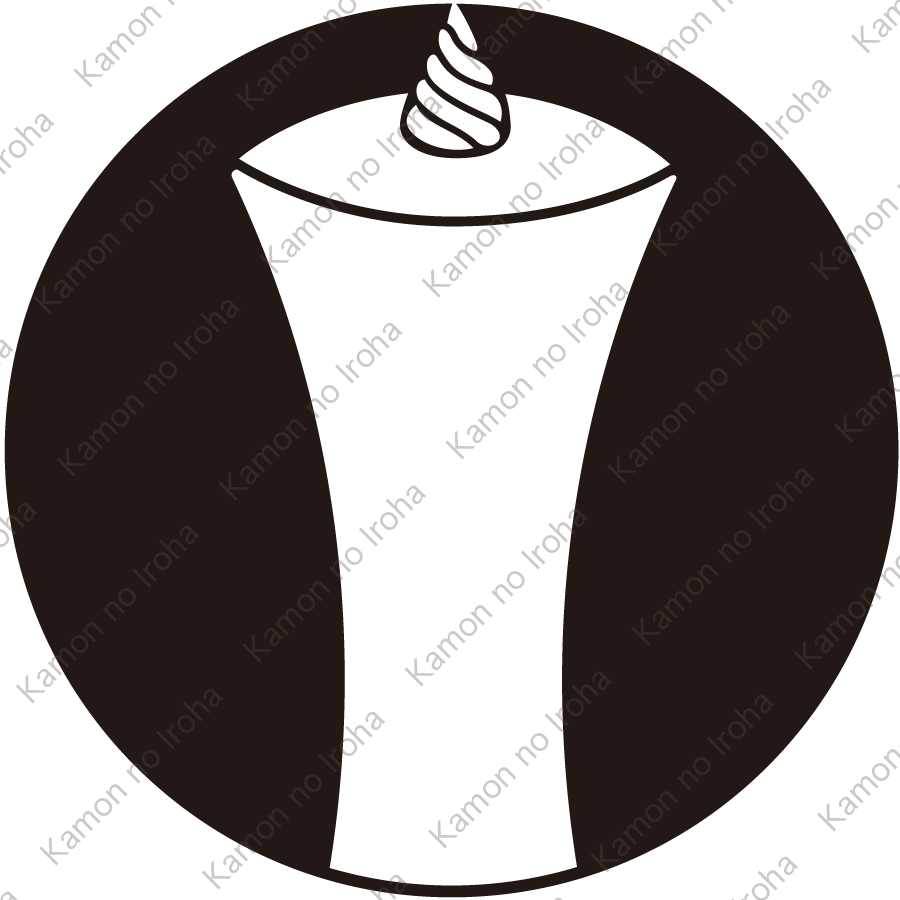 石持ち地抜き蝋燭紋