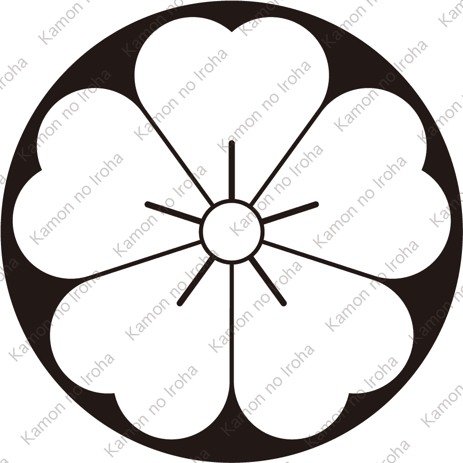 石持ち地抜き桜紋
