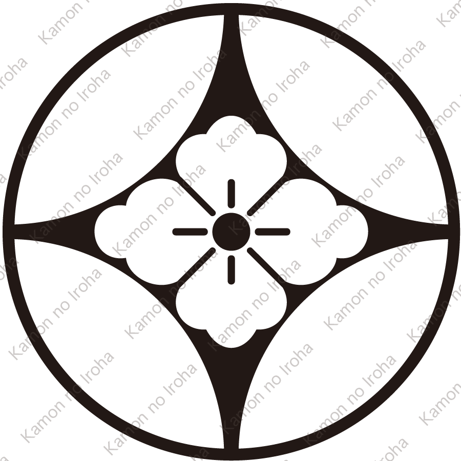 石持ち地抜き七宝に花菱紋