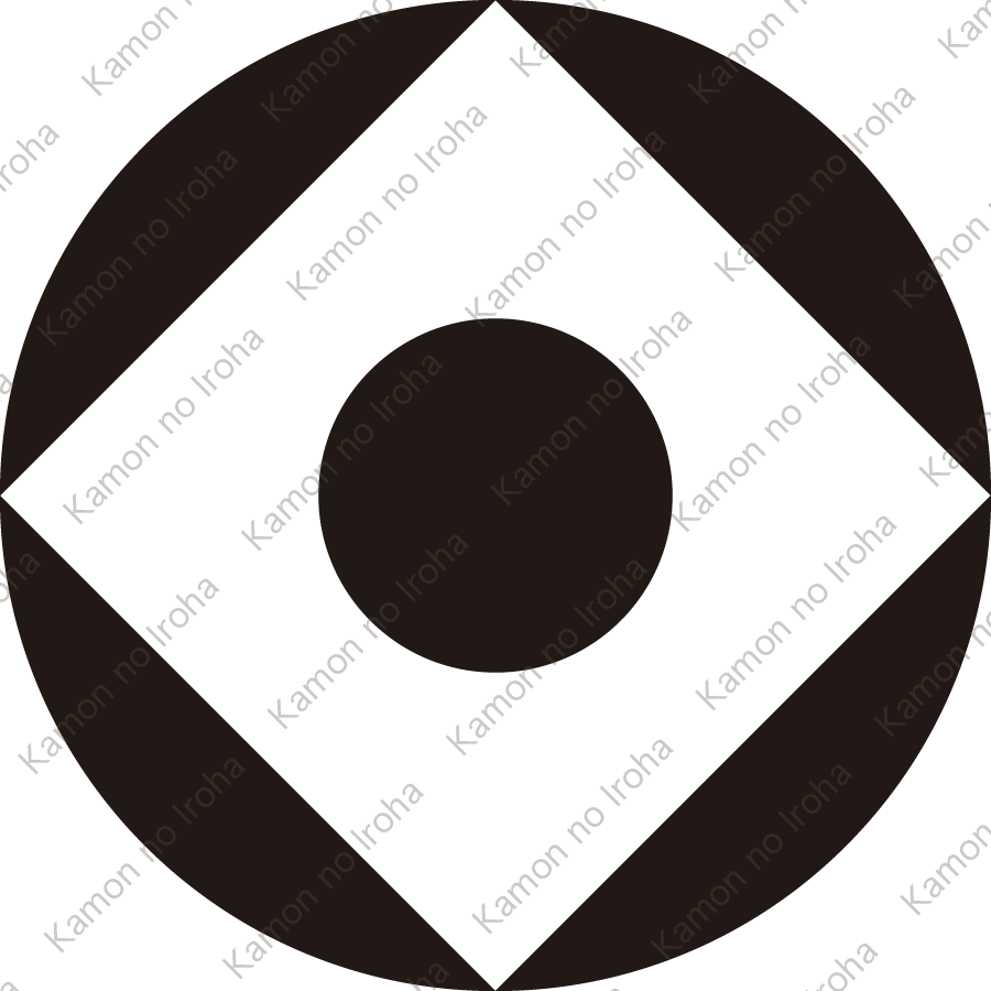 石持ち地抜き隅立て角に一つ星紋