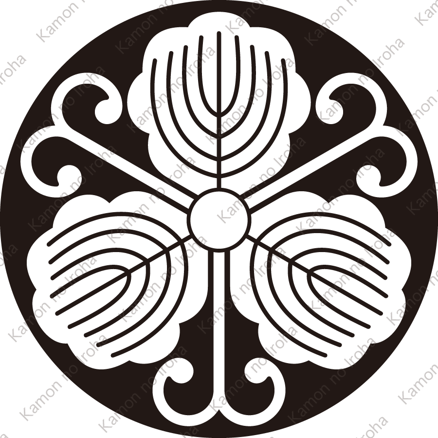 石持ち地抜き蔓柏紋