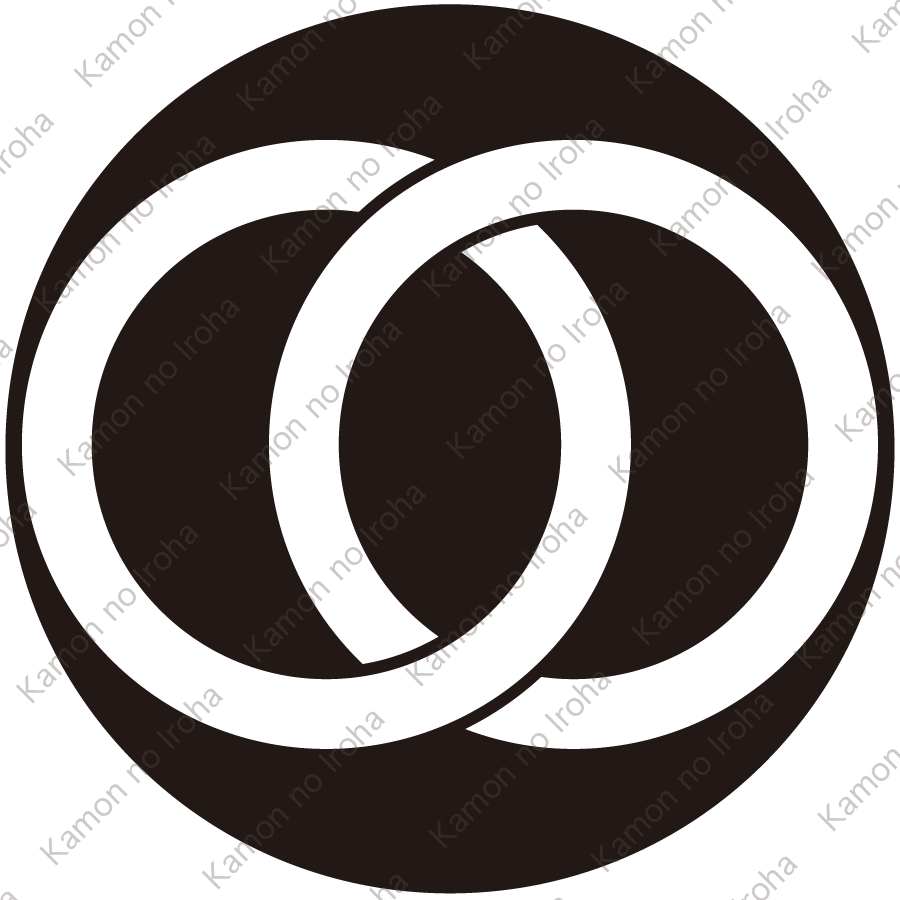 石持ち地抜き輪違い紋
