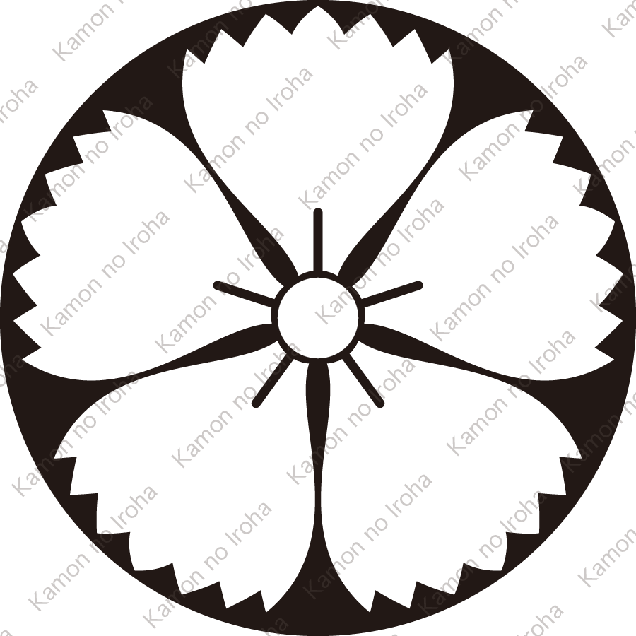 石持ち地抜き山口撫子紋