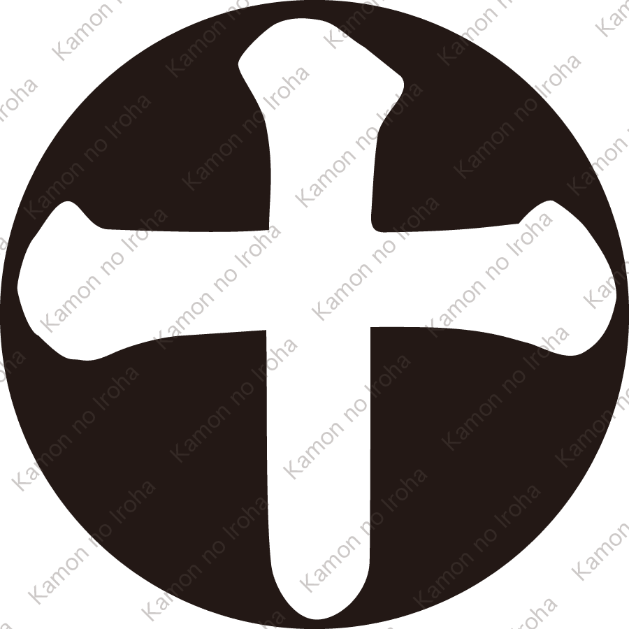 石持ちに十の字紋