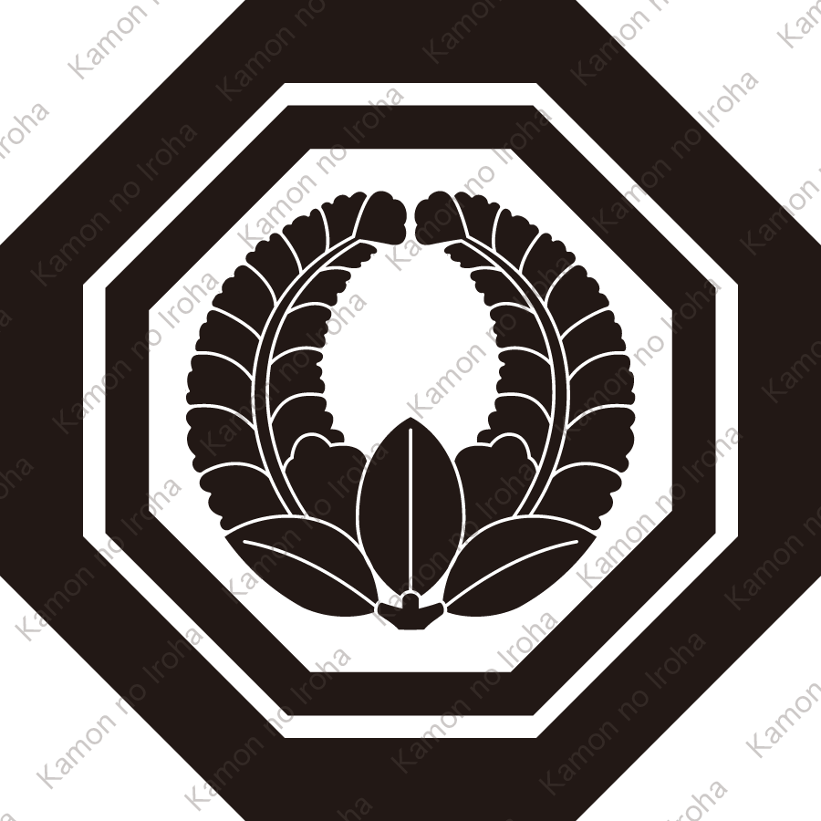 子持ち八角に上り藤紋