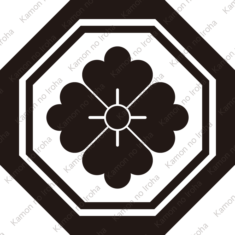 子持ち八角に花角紋