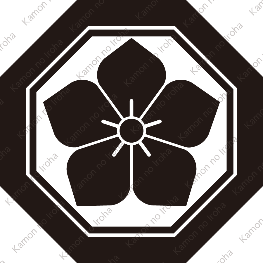 子持ち八角に桔梗紋