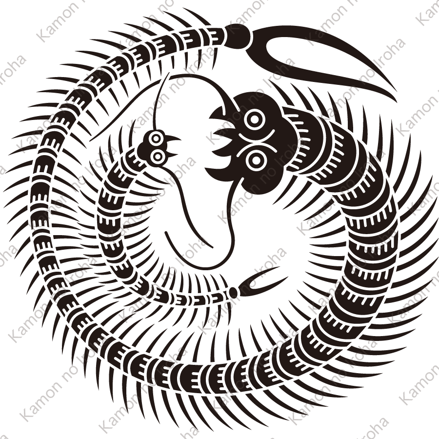 子持ち百足の丸紋